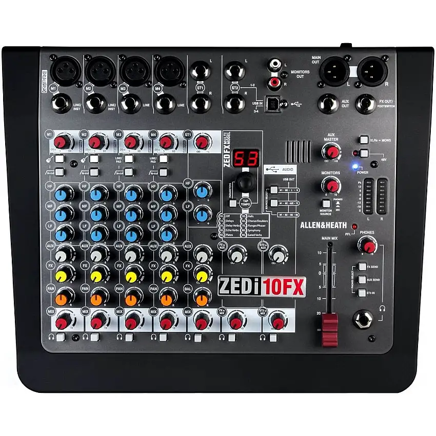 Allen & Heath ZEDi-10FX Hybrid Compact Mixer 4×4 USB And FX
