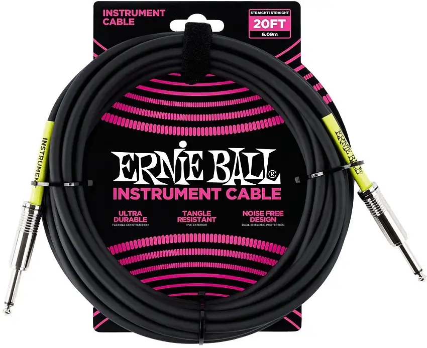 Ernie Ball 6046 - 6m Svart Instrumentkabel Tele/Tele