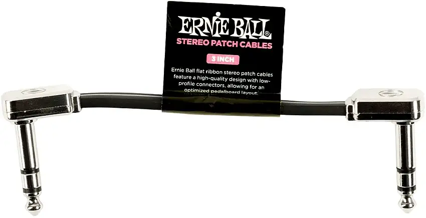 Ernie Ball 6407 7,5cm Svart Flat Patchkabel Stereo