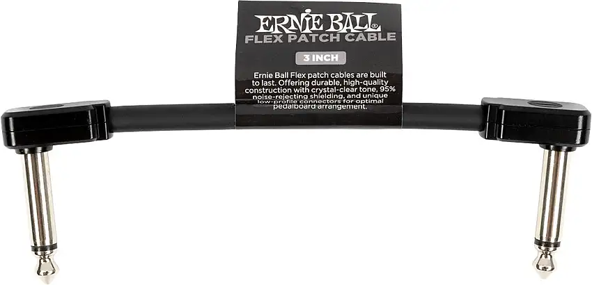 Ernie Ball 6438 Flex Patchkabel Svart 7,5cm