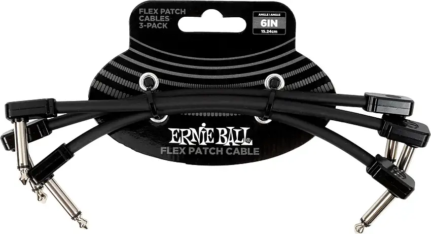 Ernie Ball 6444 Flex Patchkabel Svart 15cm 3-pack