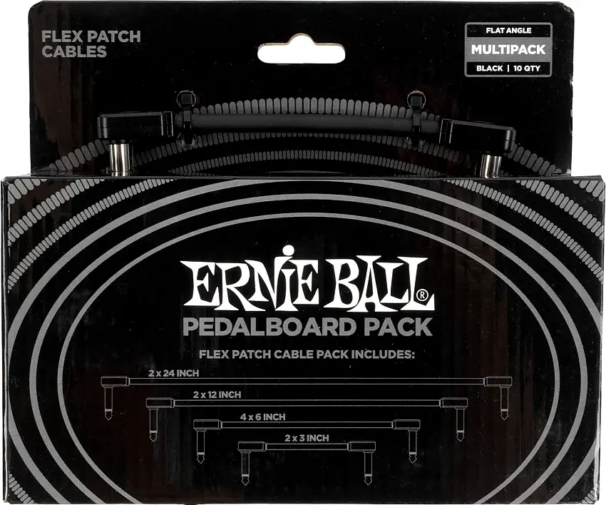 Ernie Ball 6462 Flex Patchkabel Svart Multipack