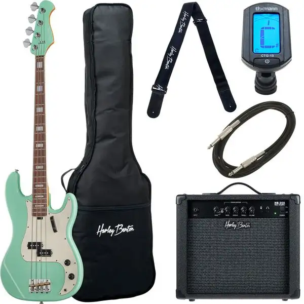 Harley Benton MV-4P Seafoam Green Set