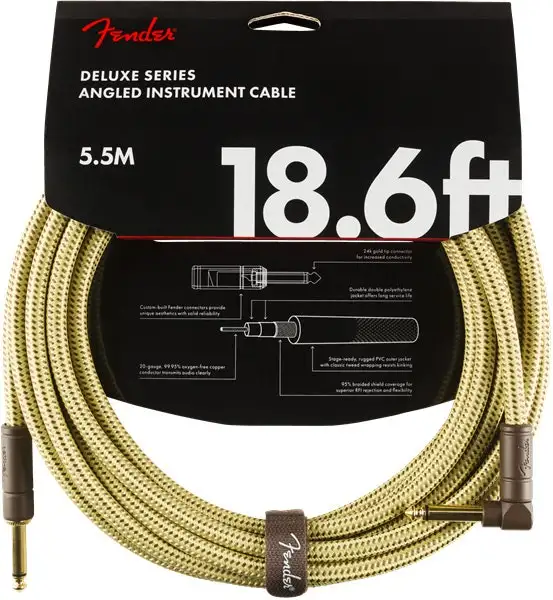 Fender Cable Deluxe 18,6' Straight/Angled Tweed