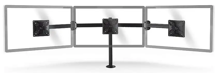 Ergonomiskt bildskärmsfäste för 3 bildskärmar (14-24")