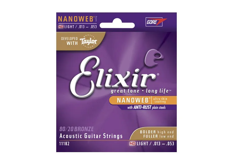 Elixir 11182 Acoustic 80/20 Bronze NANOWEB 013-053