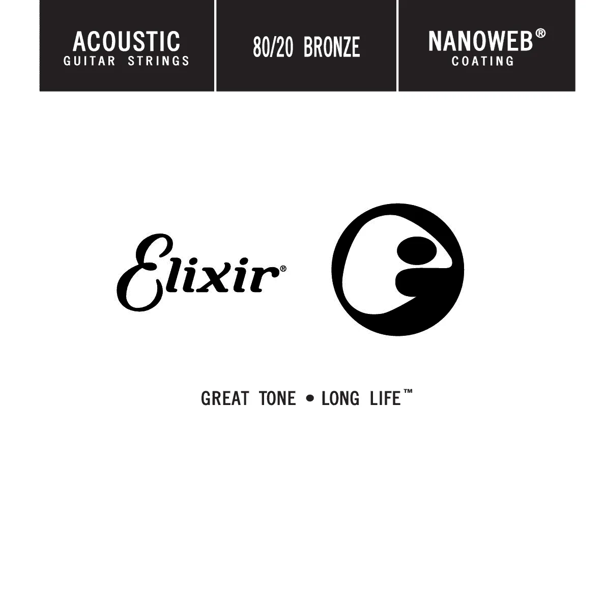 Elixir 15145 80/20 Bronze Single Acoustic Guitar NANOWEB 045