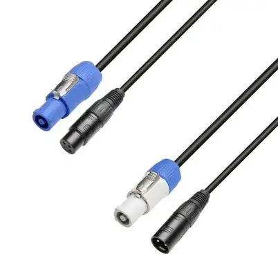 Powercon & XLR kombikabel (3 meter - DMX)