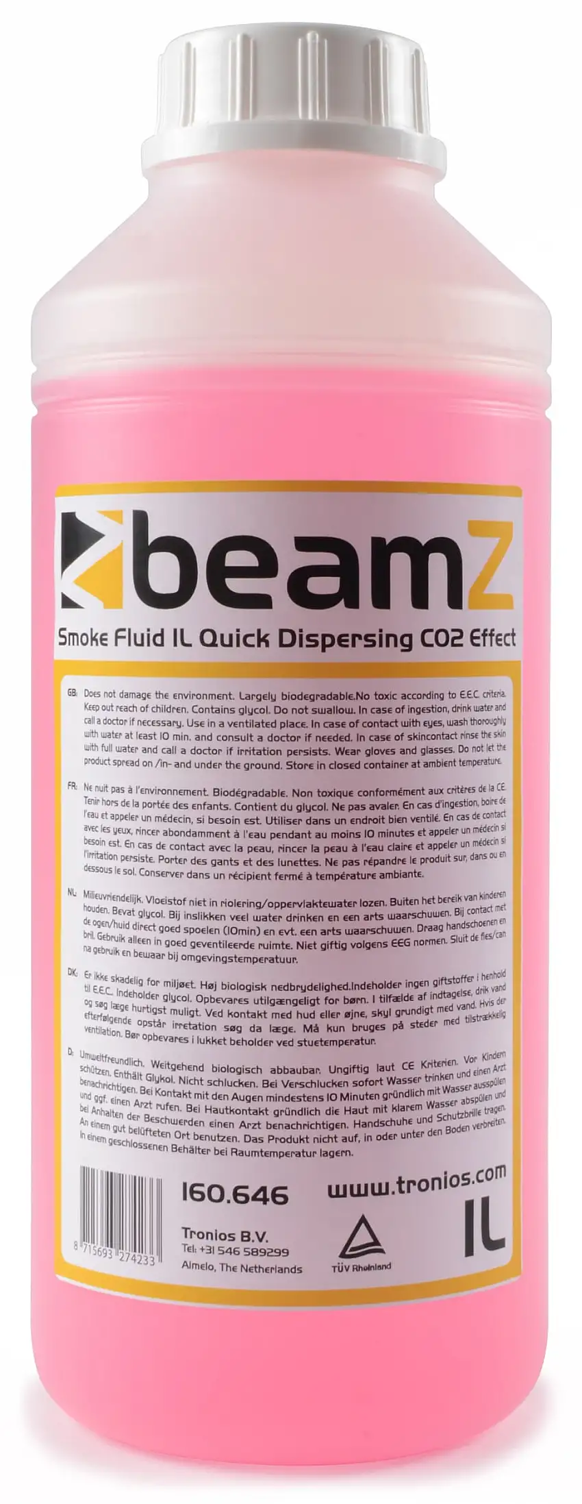 BeamZ Smokefluid 1lt Quick disp. CO2 effect Red