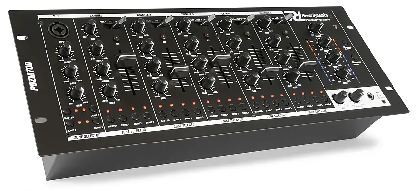 Power Dynamics PDZM700 5 kanals, 4 zon mixer