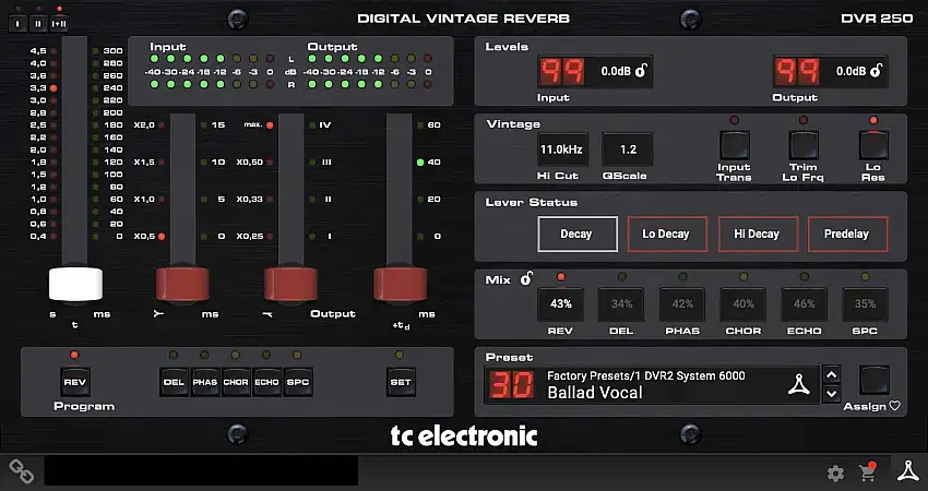 tc electronic DVR 250 Digital Vintage Reverb