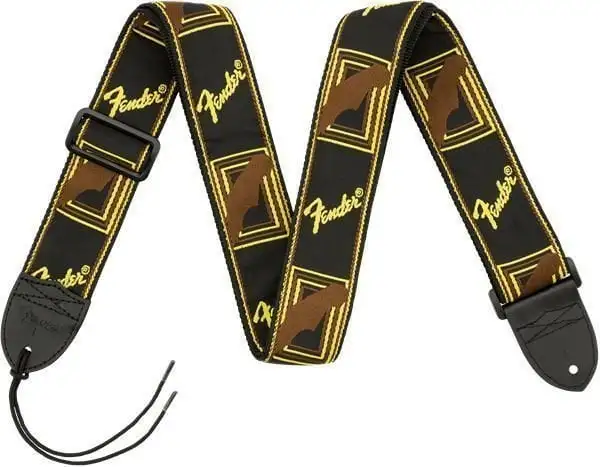 Fender 2'' Monogrammed Black/Yellow/Brown Gitarrband i textil