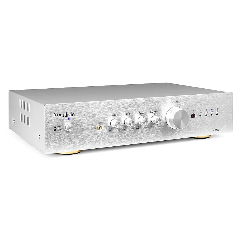 Audizio AD200A stereoförstärkare - 2.1 hi-fi förstärkare med Bluetooth - Silver