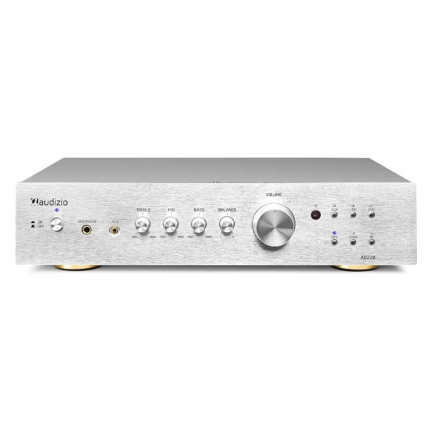 Audizio AD220A stereoförstärkare - 2.1 hi-fi förstärkare med Bluetooth - Silver