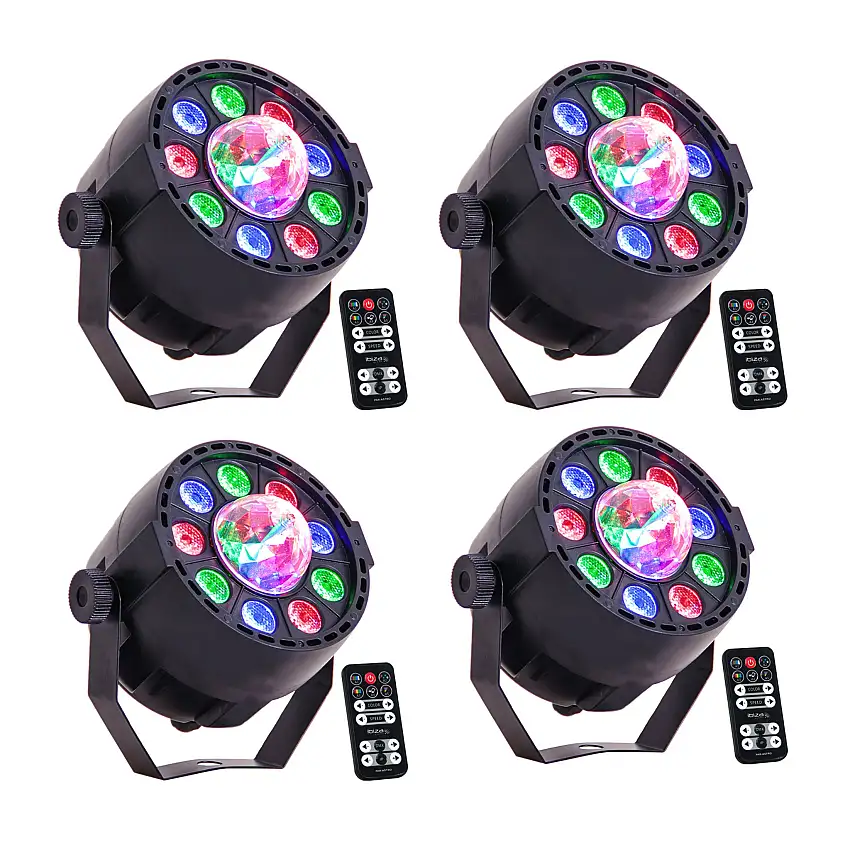 LED PAR-ASTRO 2-i-1 Diskoljus 4 Stk. Paket