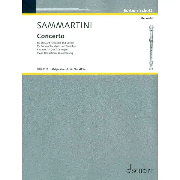 Schott Sammartini Concerto Blockflöte