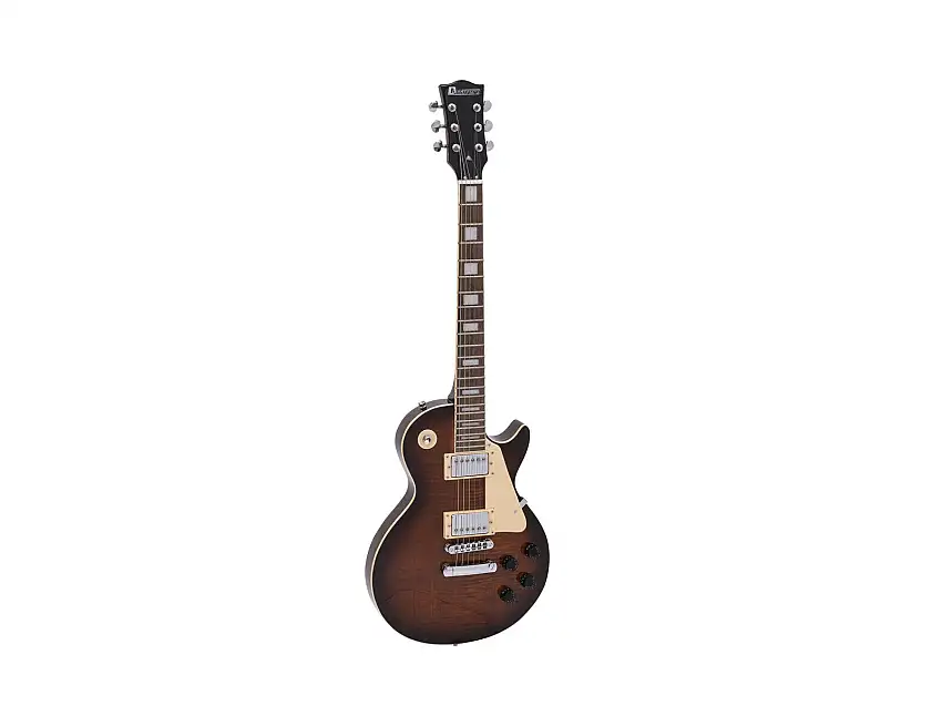 DIMAVERY LP-700 E-Guitar, flamed brown