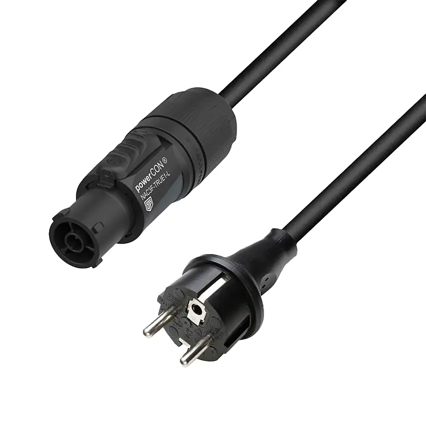 Adam Hall Cables 5 STAR TCON 0300 - Strömkabel | Neutrik TRUE1® x CEE 7/7 med Titanex®-ledning | 3 m