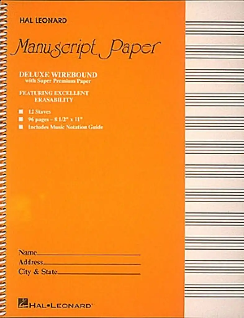 Hal Leonard Deluxe Spiralbundet Super Premium Notpapper