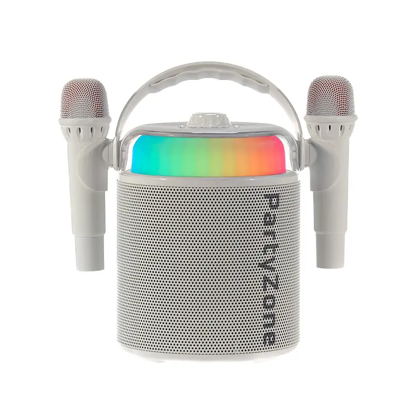 PartyZone Karaoke Set med 2 Mikrofoner (Vit)