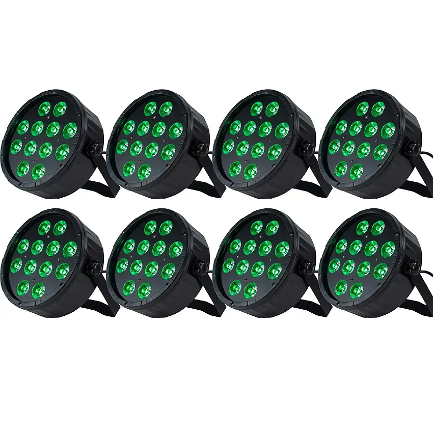Marconi Polaris 12x12W RGBW Parlampe 8 st. Bundle