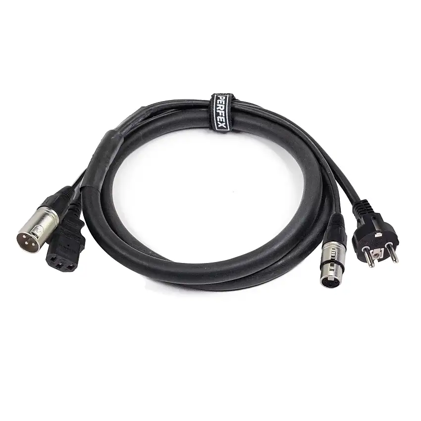 Perfex Shucko & XLR Kombikabel (Audio, 1,5m)