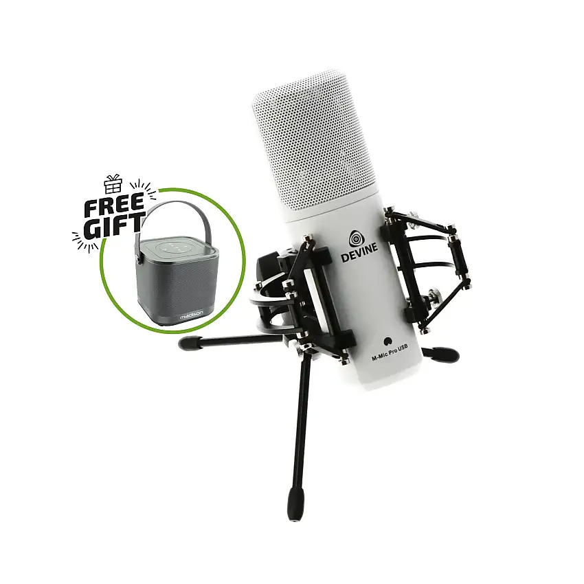 Devine M-Mic PRO Mikrofon (USB), Vit + Gratis Gåva