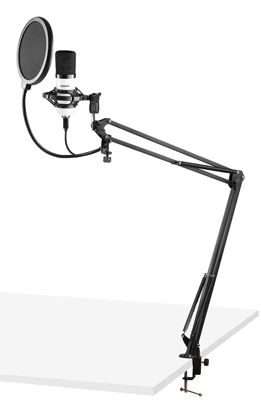 Vonyx CMS300W Studio kondensator mikrofon set, USB, vit