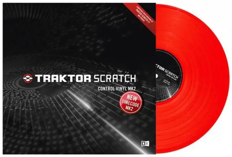 Native Instruments Traktor Scratch Control Vinyl MK2 DVS/tidskod Red