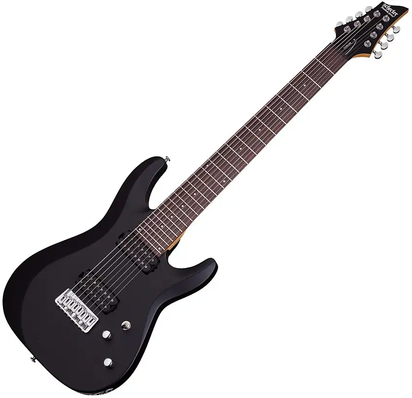 Schecter Deluxe C-8 Satin Black 8-strängad elgitarr