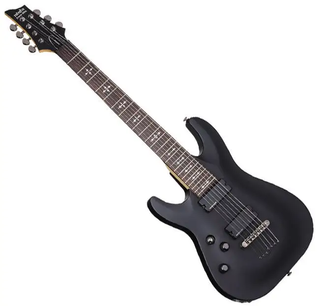 Schecter Demon-7 LH Satin Black 7-strängad elgitarr