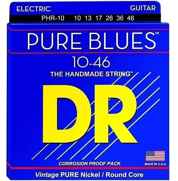 DR Strings PHR 10 Pure Blues Nickel Medium Electric Guitar Strings E-gitarrsträngar