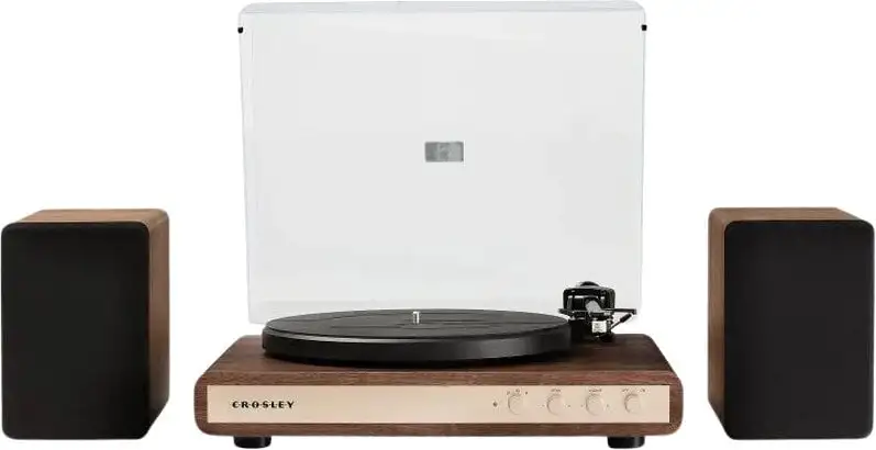 Crosley C65 skivspelare med högtalare, Valnöt