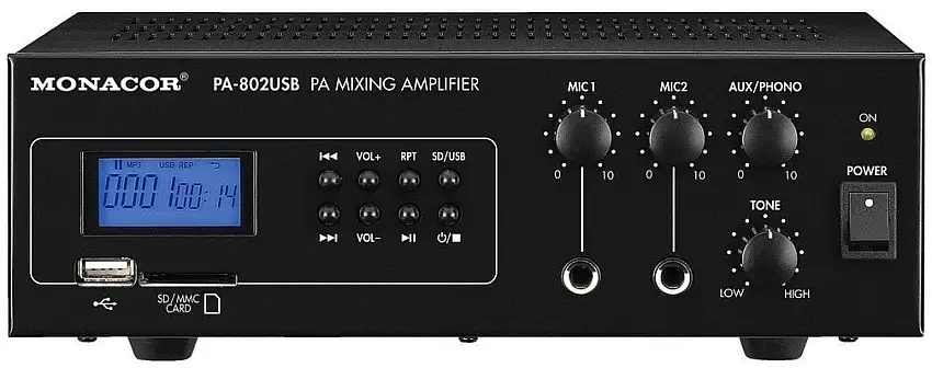 Monacor PA-802USB Allmän adressförstärkare